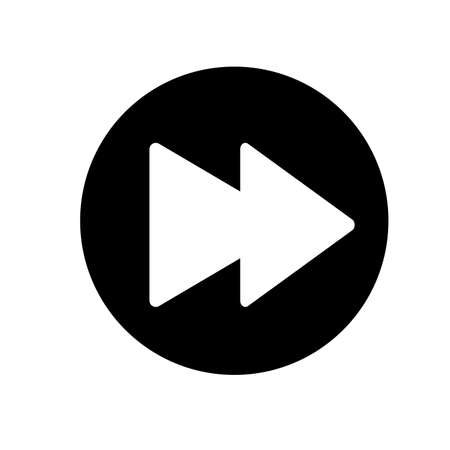 Next track media player icon illustration. Black and white iconのイラスト素材