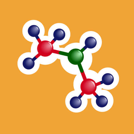 Molecule flat icon on white background. Vector illustration.のイラスト素材