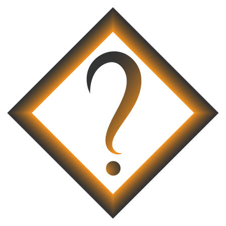 Question mark in gray and orange square. Vector icon. Flat designのイラスト素材