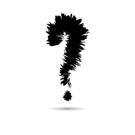 Black art question mark sign icon, vector. Flat design styleのイラスト素材