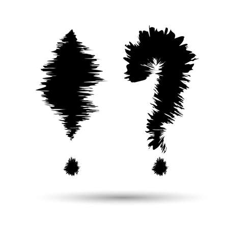 Black art question and exclamation marks on a white background. Vectorのイラスト素材