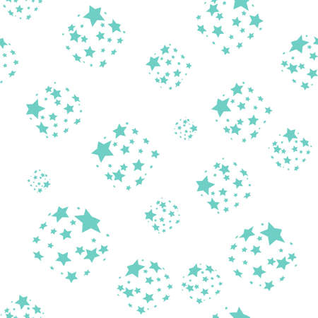 Pattern with blue stars. Seamless white background. Vectorのイラスト素材