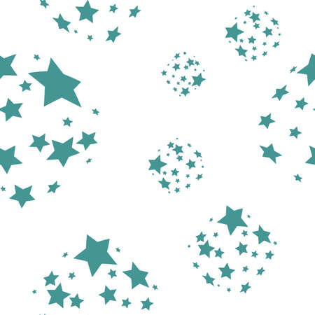 Pattern with dark blue stars. Seamless white background. Vectorのイラスト素材
