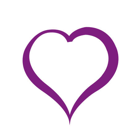 Purple heart on white background. Flatの写真素材