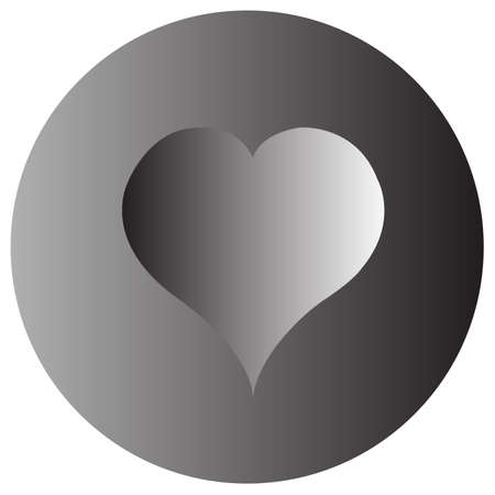 Gray heart on gray background. Flatのイラスト素材