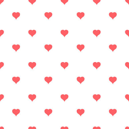 Red hearts pattern on white background. Vectorのイラスト素材