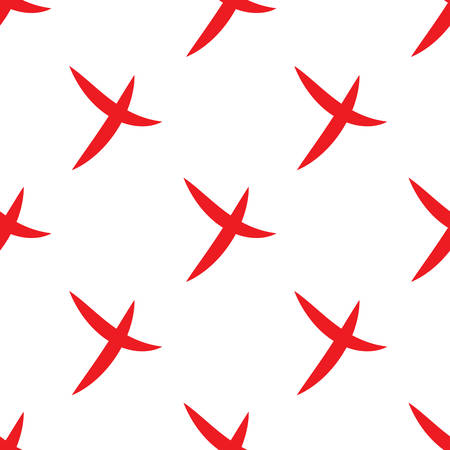 Seamless pattern of check mark icons simple on white background. Red cross. Vectorのイラスト素材