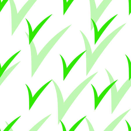 Seamless pattern with Check Marks with green shadow. Green color. Vectorのイラスト素材