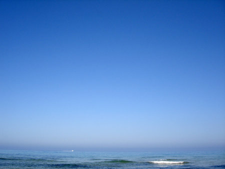 Blue ocean and blue skyの写真素材
