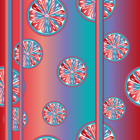 seamless bright blue-and-red pattern of multi-colored orangeのイラスト素材