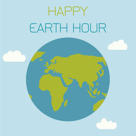 Happy earth hour. Our planet.のイラスト素材