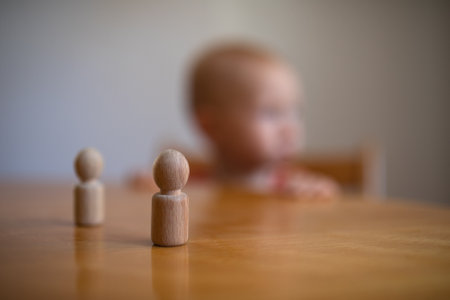 One year old child plays with Montessori materials. early development.の写真素材