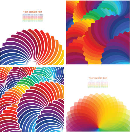 Set of four abstract background with spectrum wheelsのイラスト素材