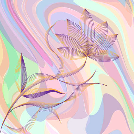 Flower on grange backgroundのイラスト素材