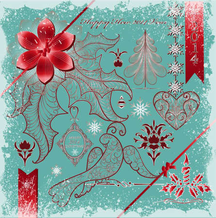 Set of vector Merry Christmasのイラスト素材