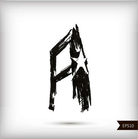 Calligraphic watercolor letter Aのイラスト素材