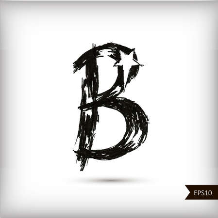 Calligraphic watercolor letter Bのイラスト素材