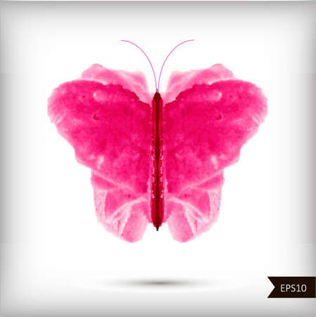 Abstract watercolor butterflyのイラスト素材