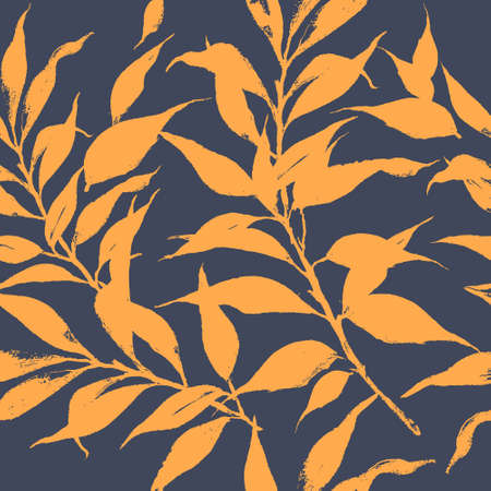 Blue floral watercolor texture pattern with flowers.のイラスト素材