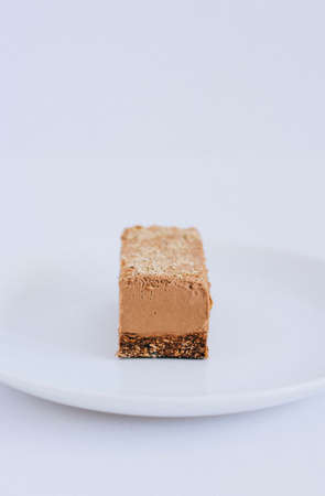 Chocolate raw dessert from mousse on a nut basis