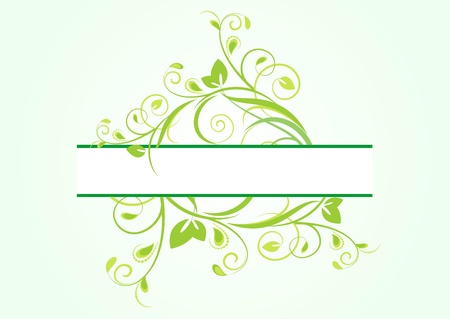green floral banner for textのイラスト素材