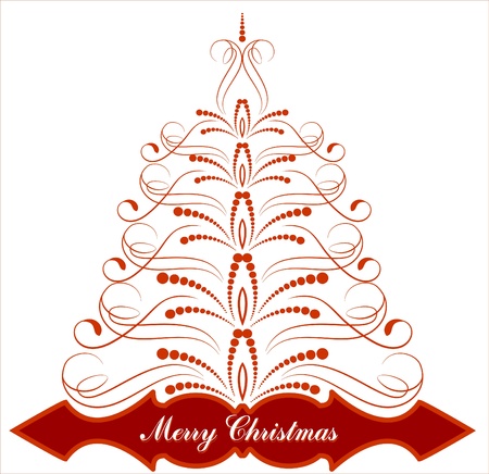 Christmas Tree -  Greeting Card. のイラスト素材