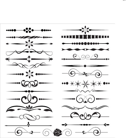 Set of graphic dividing lines, small  design elements のイラスト素材