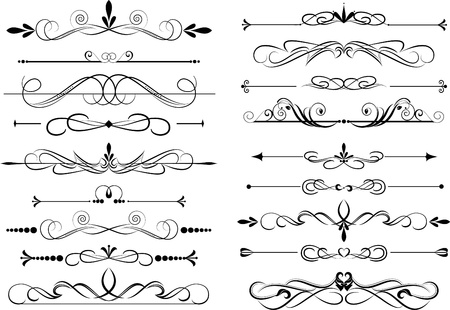 Set of dividers, ornamental rule lines Set of dividers, ornamental rule lines