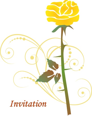Vector invitation card with rose  Vector illustration のイラスト素材