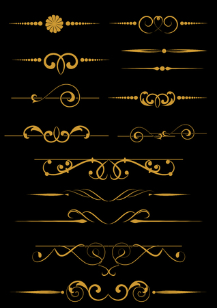 Set of decorative design elementsのイラスト素材
