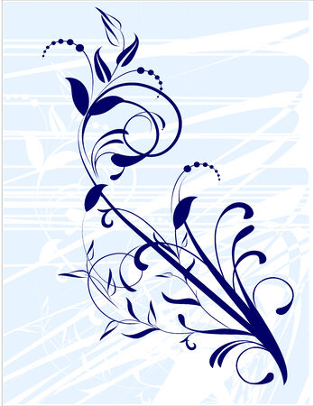 Floral pattern with decorative branch  Vector illustration のイラスト素材