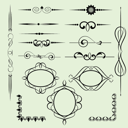 Set of decorative elements for design. Vector illustration.のイラスト素材