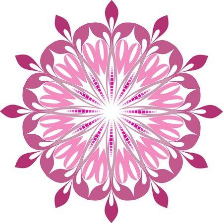 Abstract colour vector circle floral ornamental borderのイラスト素材