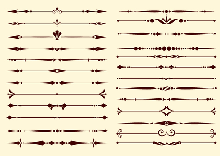 Set of decorative calligraphic elements for editable and design.のイラスト素材