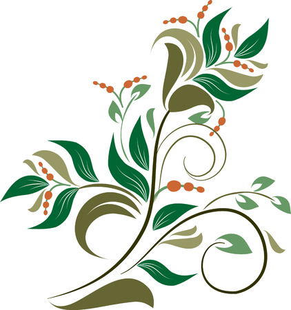 Floral background with decorative branch.のイラスト素材