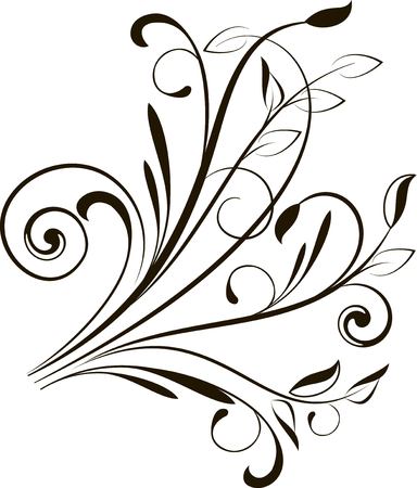 Floral background with decorative branch. illustration.のイラスト素材