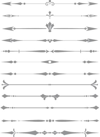 Set of decorative calligraphic elements for editable and designのイラスト素材