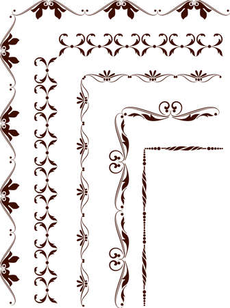 Set of design corner elements in retro styleのイラスト素材