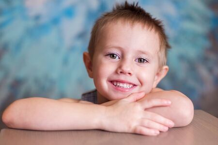 Little cute girl smiling at the cameraの写真素材
