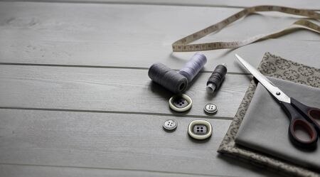 Set for needlework, sewing supplies. Sewing items.の写真素材