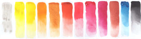 Watercolor Color Chart on white backgroundの写真素材