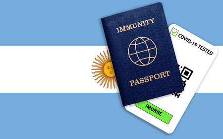 Concept of Immunity passport, certificate for traveling after pandemic
