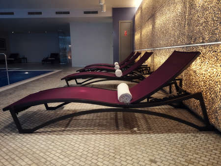 Moscow, Russia - February 14, 2021: Indoor pool in the hotel.のeditorial素材