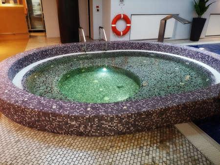 Moscow, Russia - February 14, 2021: Indoor indoor pool in the hotel.のeditorial素材