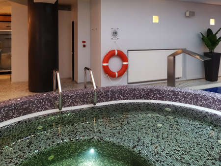 Moscow, Russia - February 14, 2021: Indoor indoor pool in the hotel.