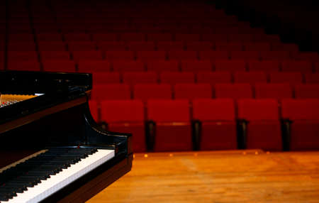 Concert grand piano, view from stageの写真素材