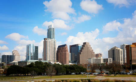 Austin, Texas, January 1st, 2017: Austin, Texas, USA downtown skyline on the Colorado River.Austin is the capital of the U.S. state of Texas. It is the 11th-most populated city in the U.S.のeditorial素材