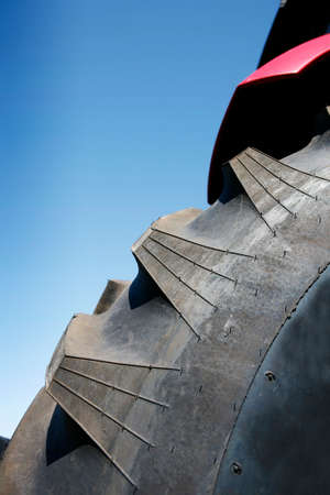 Close up of tractor tire wheel, agriculture background imageの写真素材