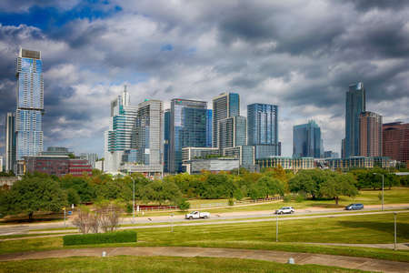 Austin, Texas, November 2018: Austin, Texas, USA downtown skyline on the Colorado River.Austin is the capital of the U.S. state of Texas. It is the 11th-most populated city in the U.S.
