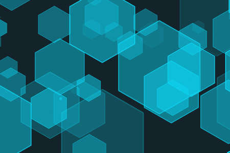 abstract technology blue background with hexagons. hi tech concept